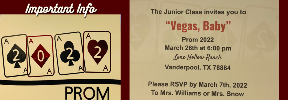 Prom Important Information Utopia ISD
