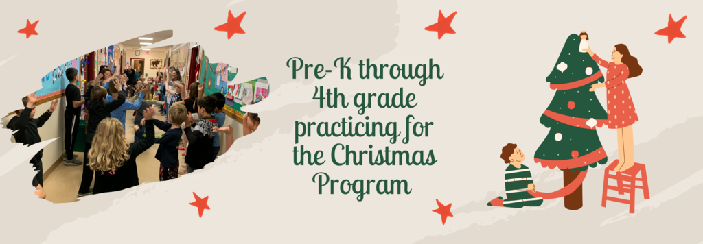 PreK-4th practicing for Christmas program.