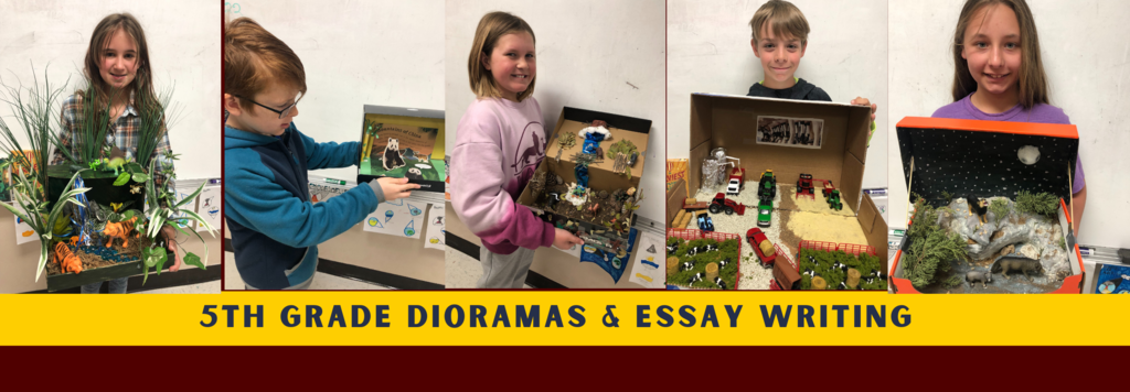 5th grade wrote essays and made dioramas of their favorite animals.